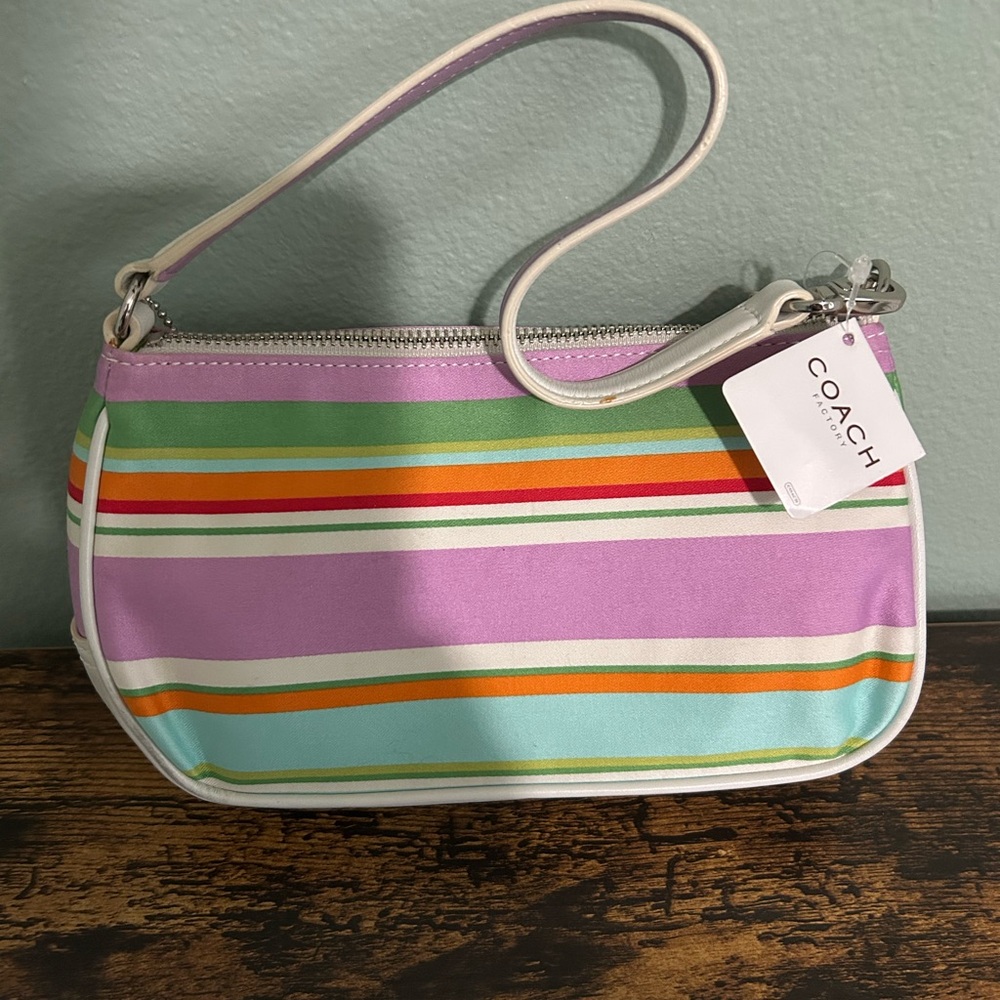 Coach Purple and Green Clutch with Elegant Design